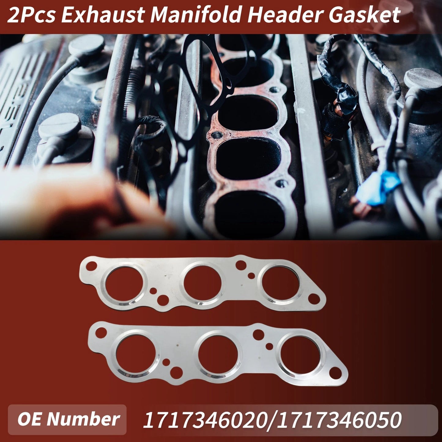 2 x Exhaust Manifold Header Gaskets for Toyota Supra (1993-1998)