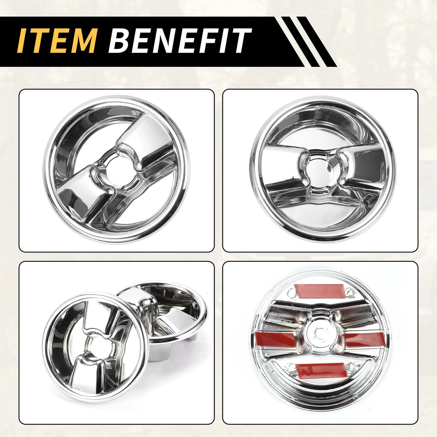 Roof Mounting Knob Screw Cover for Jeep Wrangler JK (2007-2017) Silver Tone
