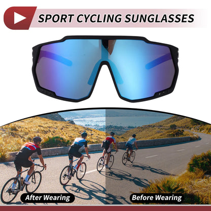 Motorcycle Riding Goggles Blue Black Tri-Acetyl Cellulos PC UV400