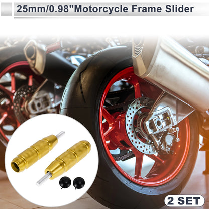 2 x Aluminum Alloy Motorcycle Slider Frame Gold Tone for Make Model
