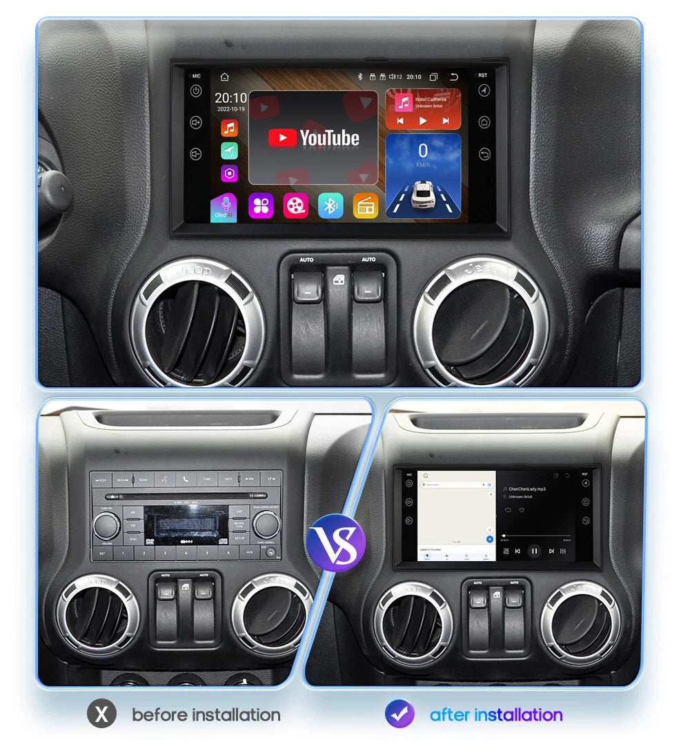 Android 12 Auto Car Radio GPS Navigation for Dodge RAM 1500 (2009–2012)