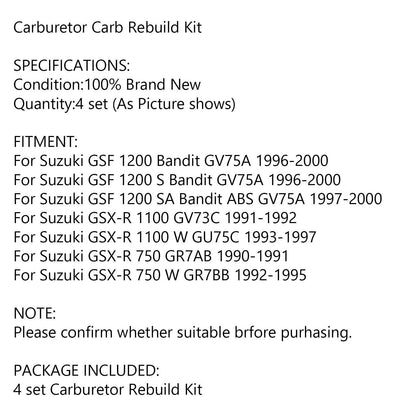 Carburetor Repair Kit for Suzuki GSF 1200 Bandit, GSXR 1100, 750 (1995-2006)