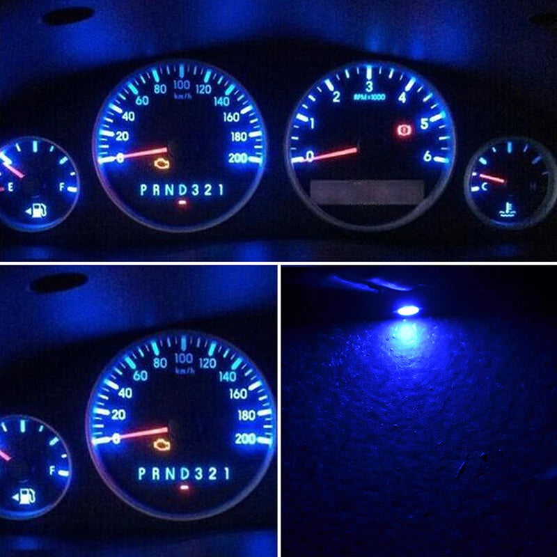 Blue LED T3 Neo Wedge 1210SMD Dash Climate Gauge Light Bulbs 10 x