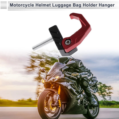 Square W/ Fingerprint Motorcycle Hanging Hook 1 Set Red Black 42mm Length