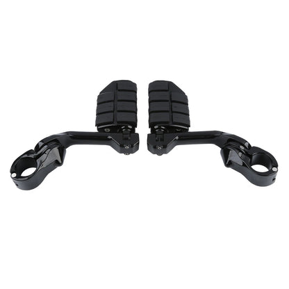 1-1/4" Engine Guards Long Angled Foot Pegs Rest Mount for Harley Touring