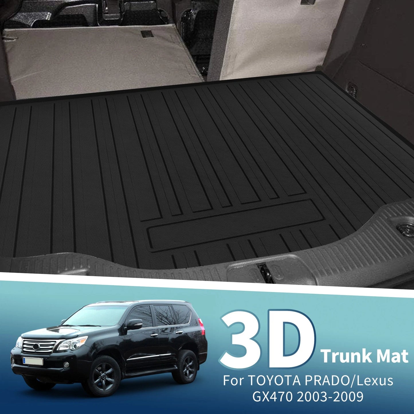 Cargo Liner Rear Boot Mat for Toyota Land Cruiser Prado (2003-2009) 1 x TPE