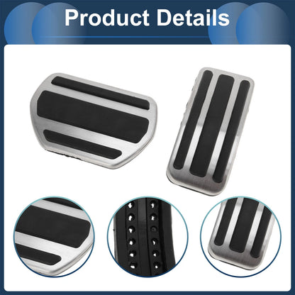 Automatic Footrest Pedals Cover Set for Peugeot 208 (2013-2018) Silver Tone