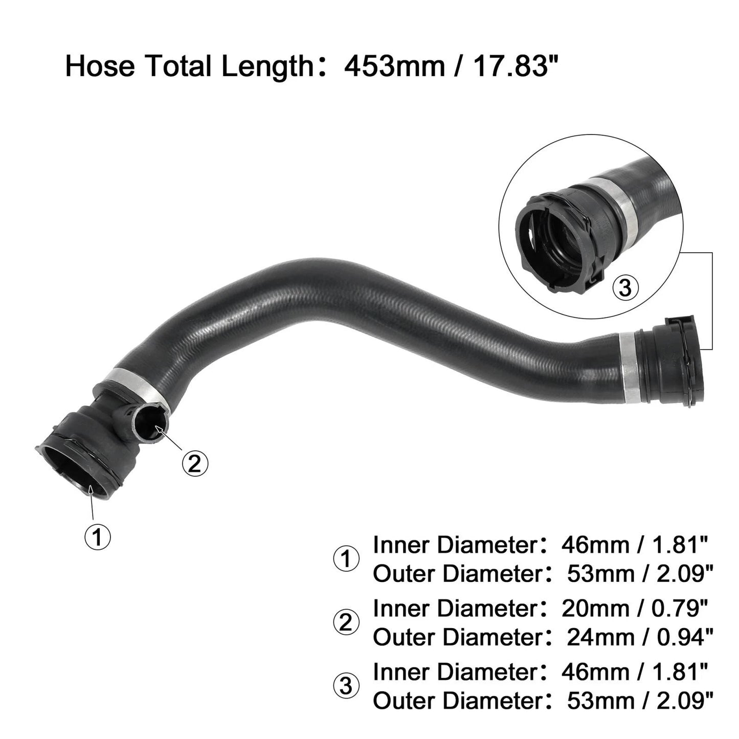 Radiator Coolant Water Hose from Expansion Tank BMW 530i (2001-2003)