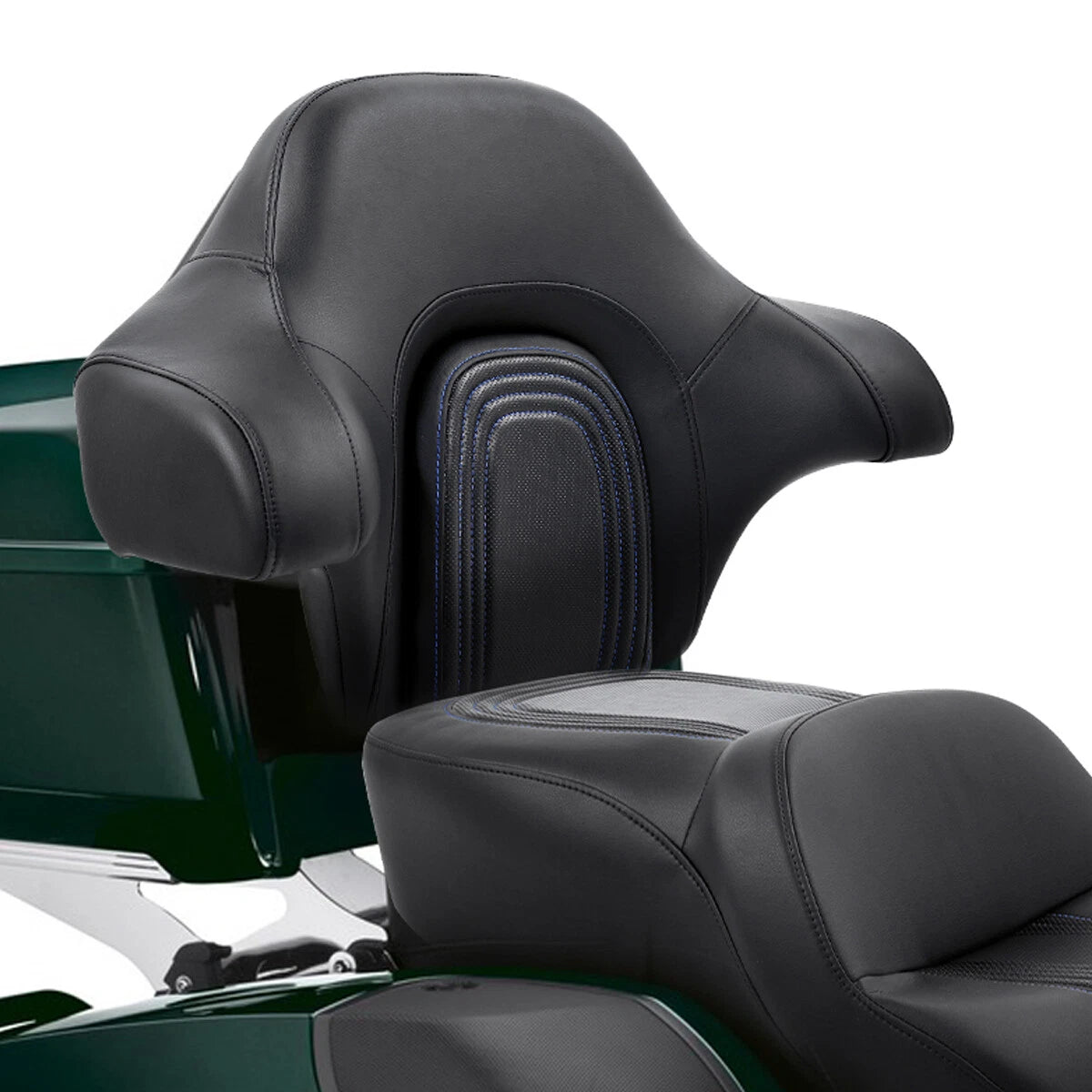 Black Passenger Backrest Pad for Harley Touring Street Road Glide (14-24)