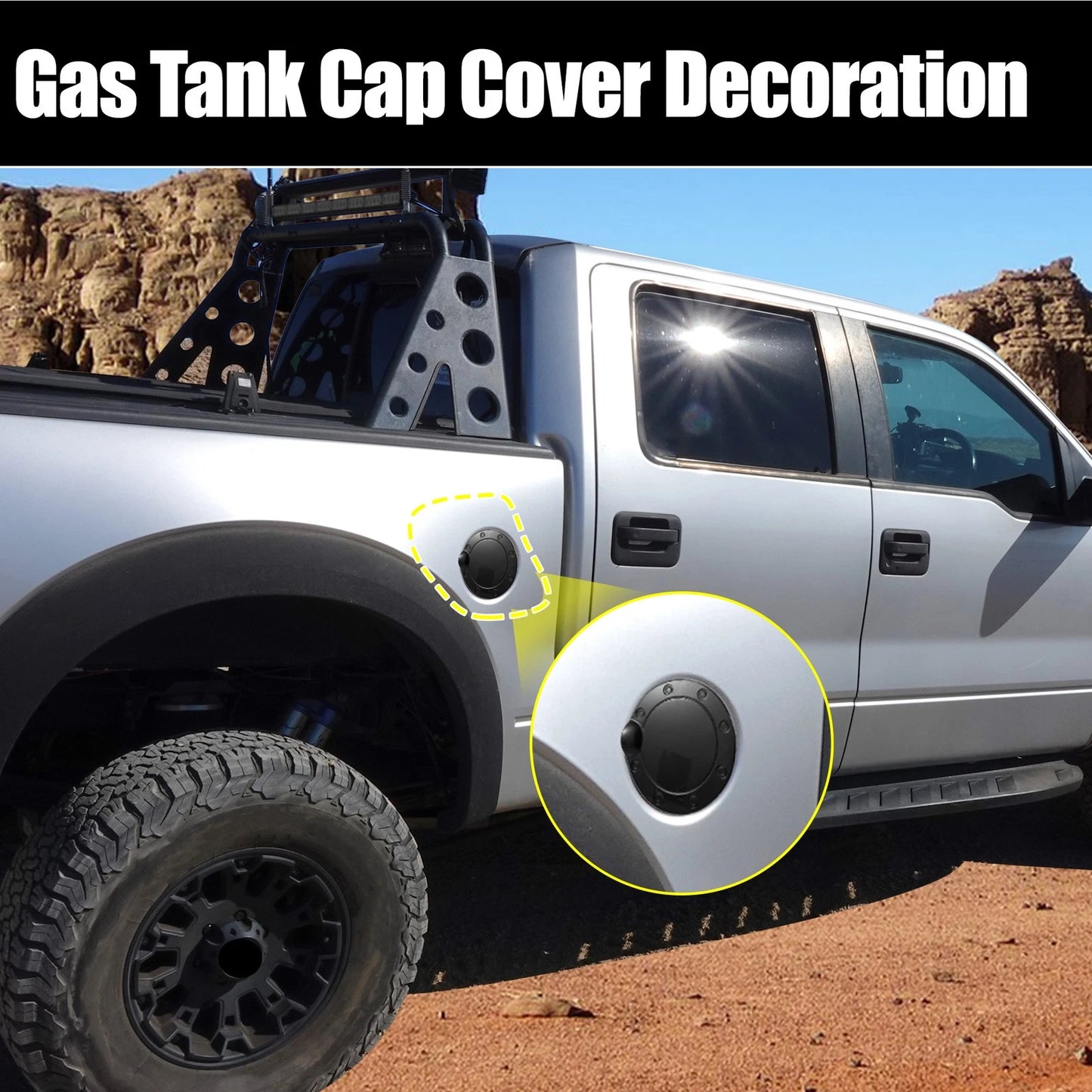 Fuel Tank Cover for Ford F-150 2015-2020 - Black Fuel Door Cover