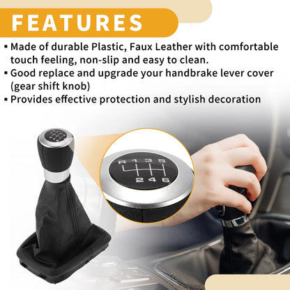 6 Speed Gear Shifter Knob & Cover for Ford Galaxy (2005-2006)