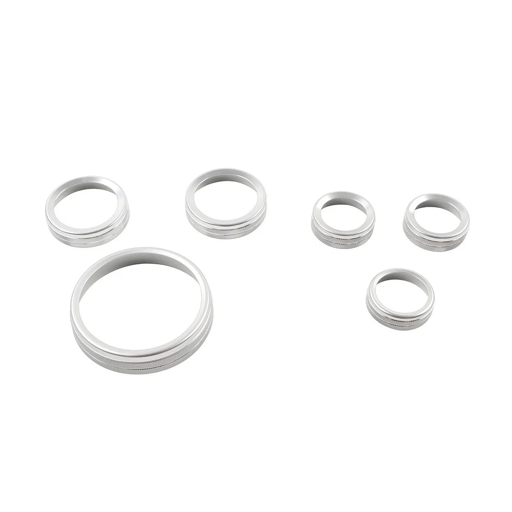 Stereo Tune Knob Headlight Switch Covers for Ford Bronco (2021-2022) Silver