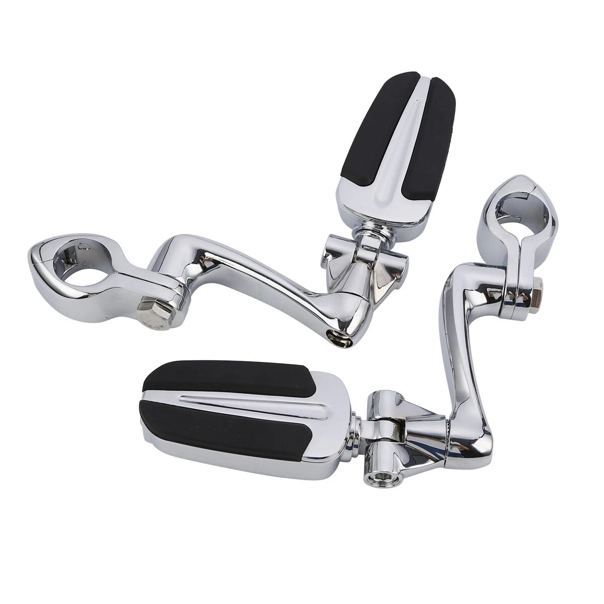 Chrome 1.25" Highway Bar Footpegs for Harley Softail Sportster