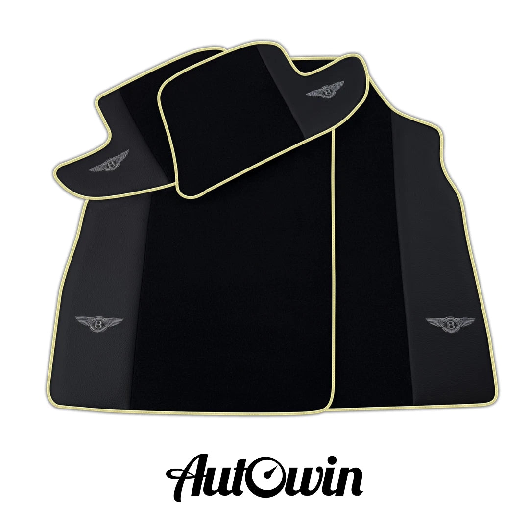 AutoWin Black Floor Mats for Bentley Continental GT (2018-2023)