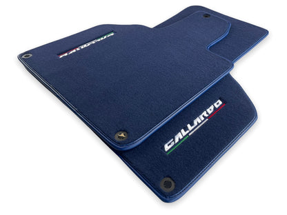 Floor Mats for Lamborghini Gallardo Dark Blue Tailored Carpets with Logo