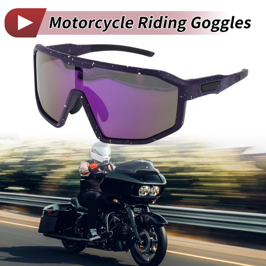 1 Pc Motorcycle Riding Goggles Purple Green Yellow Dots UV400 for Motorcycle