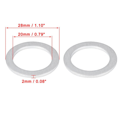10 x M20 Silver Tone Oil Drain Plug Gaskets for Honda