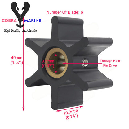 Water Pump Impeller for Jabsco 4528-0001, 8293-0001, Volvo, Yanmar