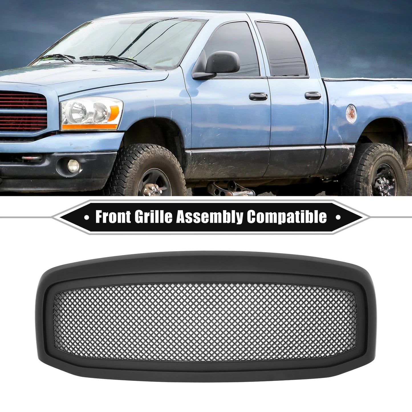 Front Grille Assembly for Dodge Ram 3500 (2006-2009) Matte Black