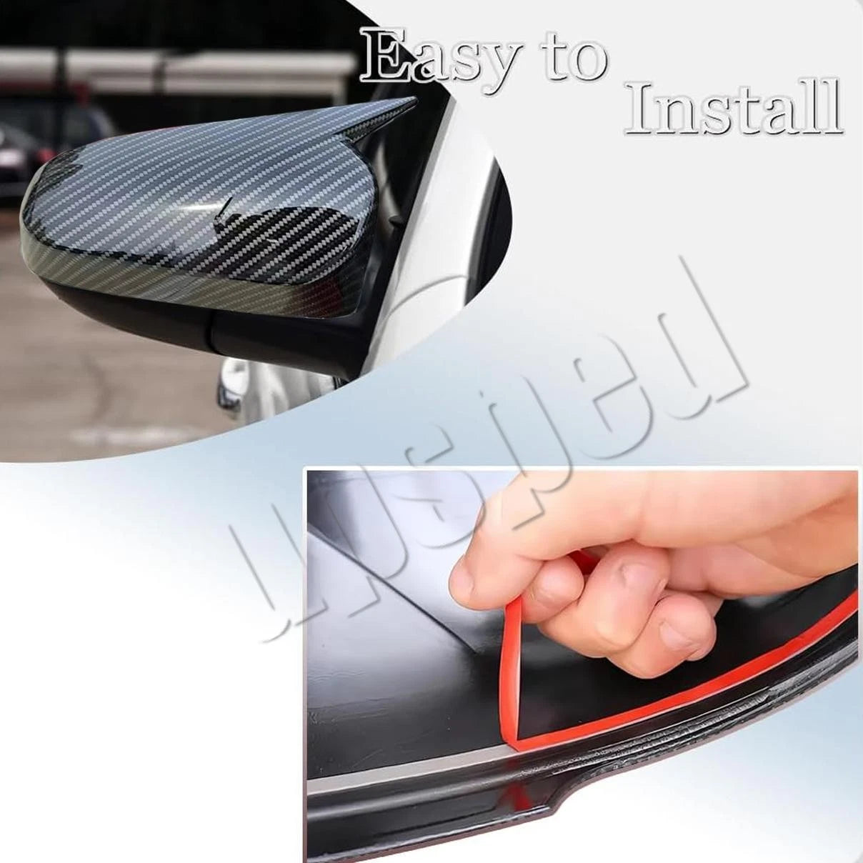 1 Pair Carbon Fiber Car Rearview Mirror Cap Cover Trim for Toyota Camry (2012–2017)