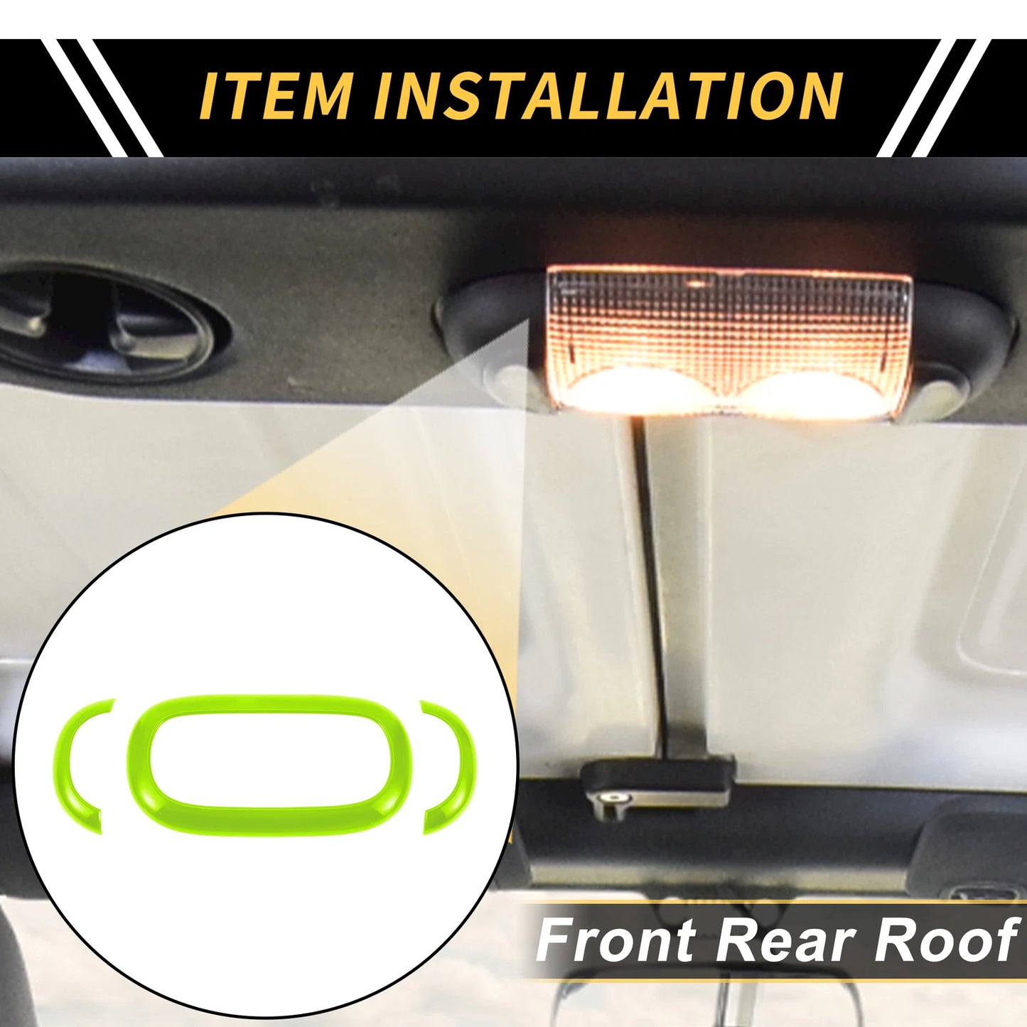 Red Front Rear Roof Reading Light Trim Covers for Jeep Wrangler JK (2011-2017)