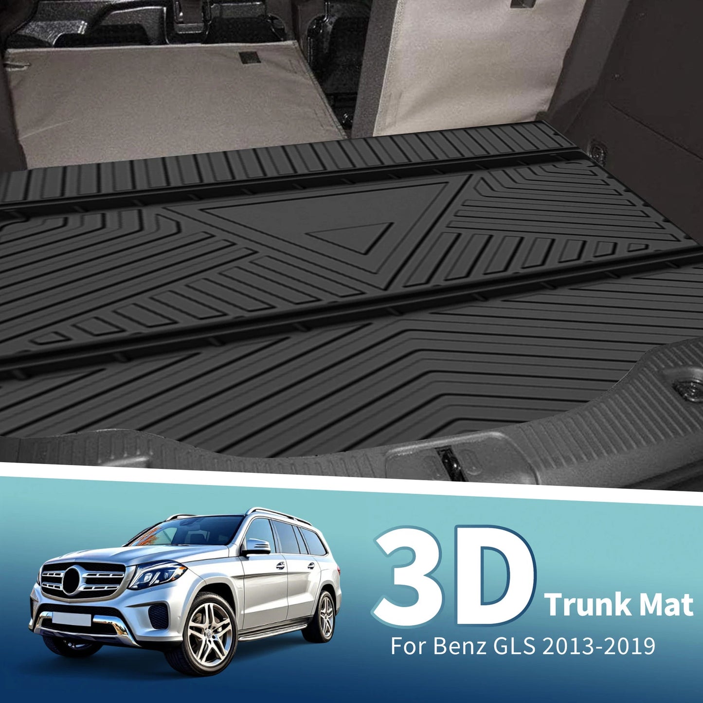Flat Face Cargo Liner Rear Trunk Mat for Mercedes Benz GLS (2013-2019) 1 x Pc