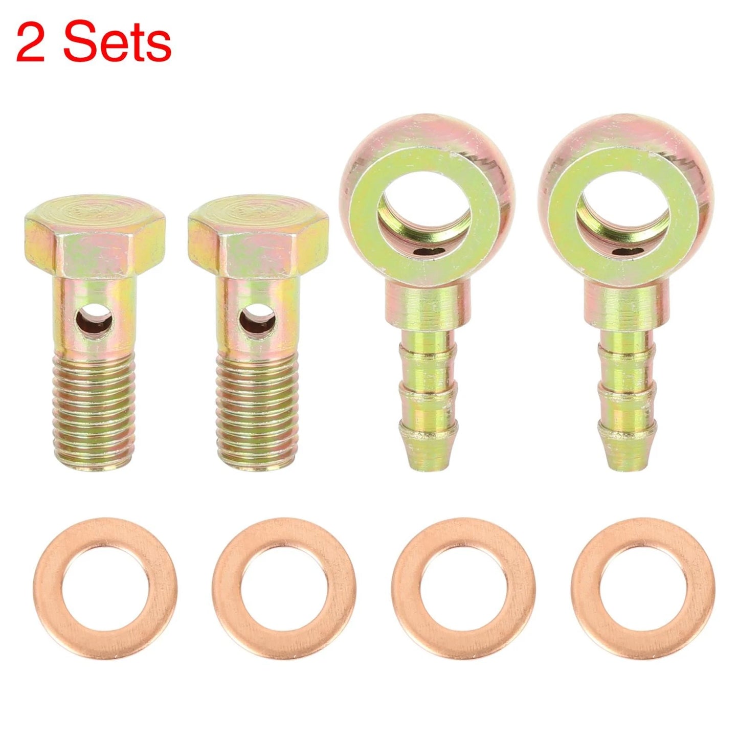 Banjo Hose Barb Bolt Fittings 8mm/0.31" 2 x Banjo Bolt Washer for Motorcycle