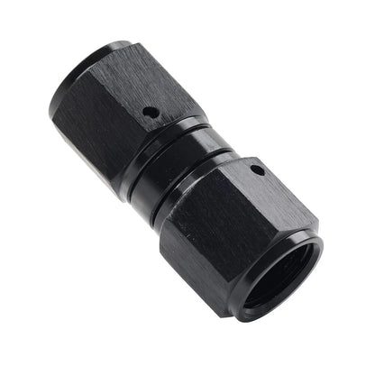 6AN Female to Female Swivel Coupler Union Fitting Adapter - Aluminum Black
