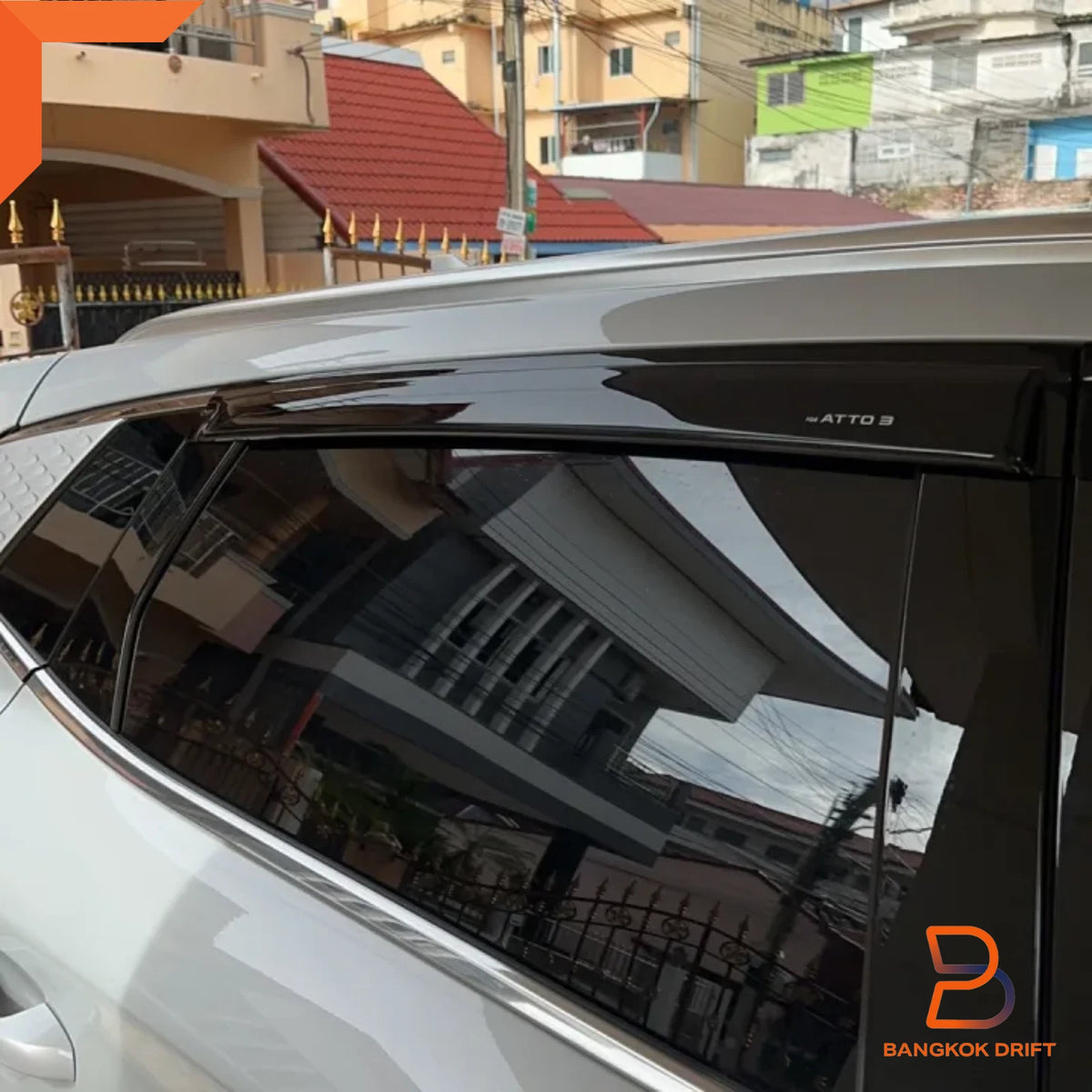 Black Weather Shield Window Visor Rain Guard for BYD Atto3 SUV (2022-2024)
