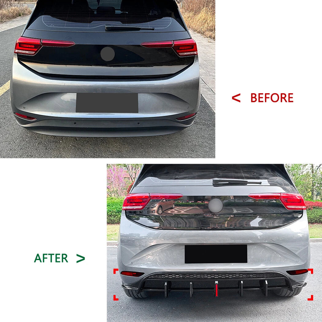Rear Bumper Diffuser Lip with LED Light for VW ID.3 (2019-2022)