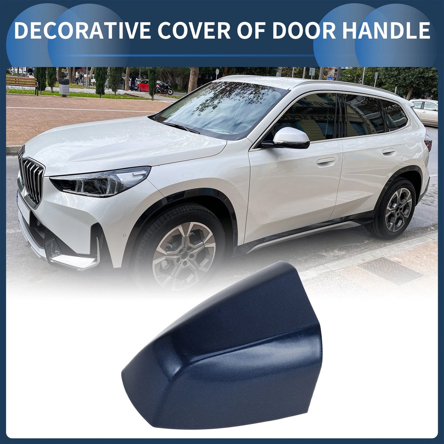 Door Handle Cover Front Left for BMW X1 X5 (2015-2018) Blue 1 Pc