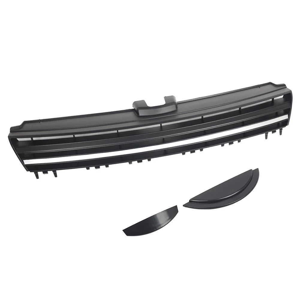Front Bumper Upper Grille w/ Silver Trim for VW Golf Sportwagen (2015-2017)