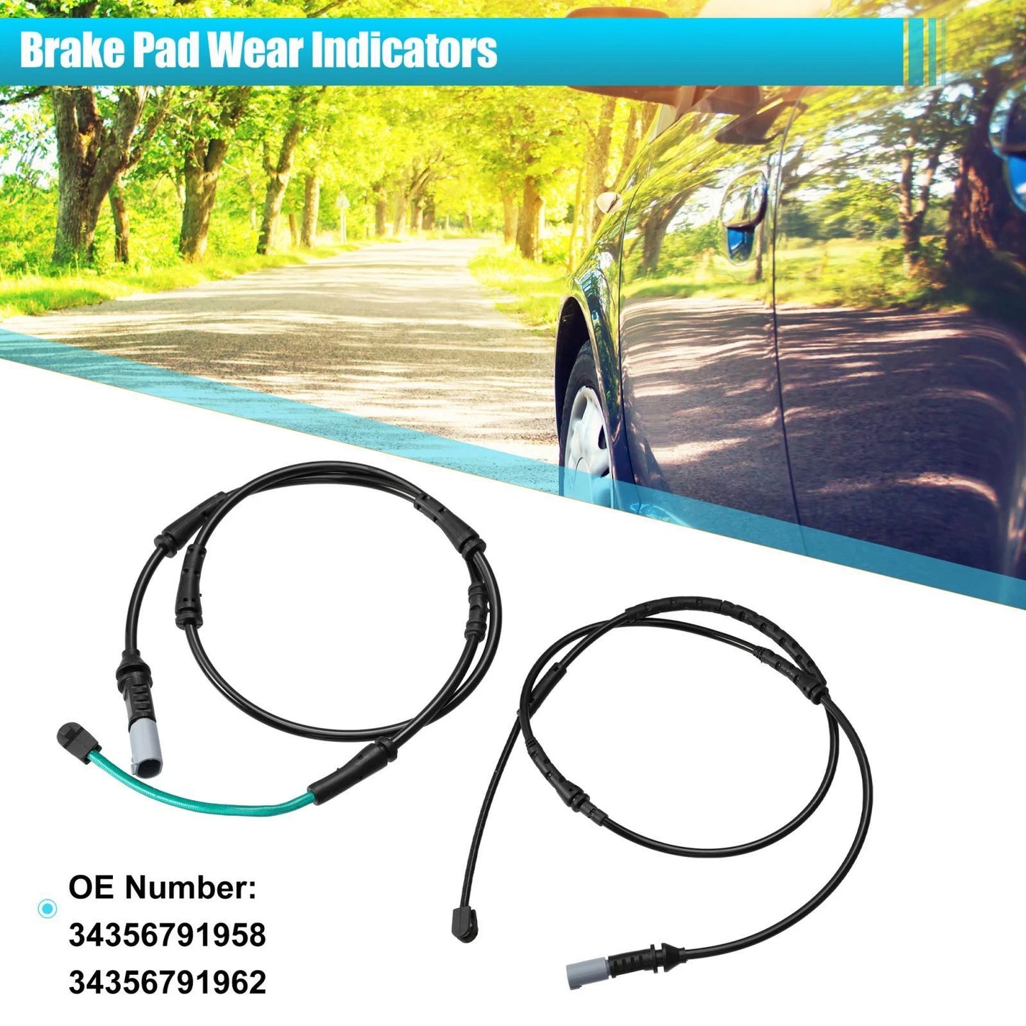 2 x Front Rear Brake Pad Wear Sensors for BMW 535i 528i 550i 535d (2008-2016)