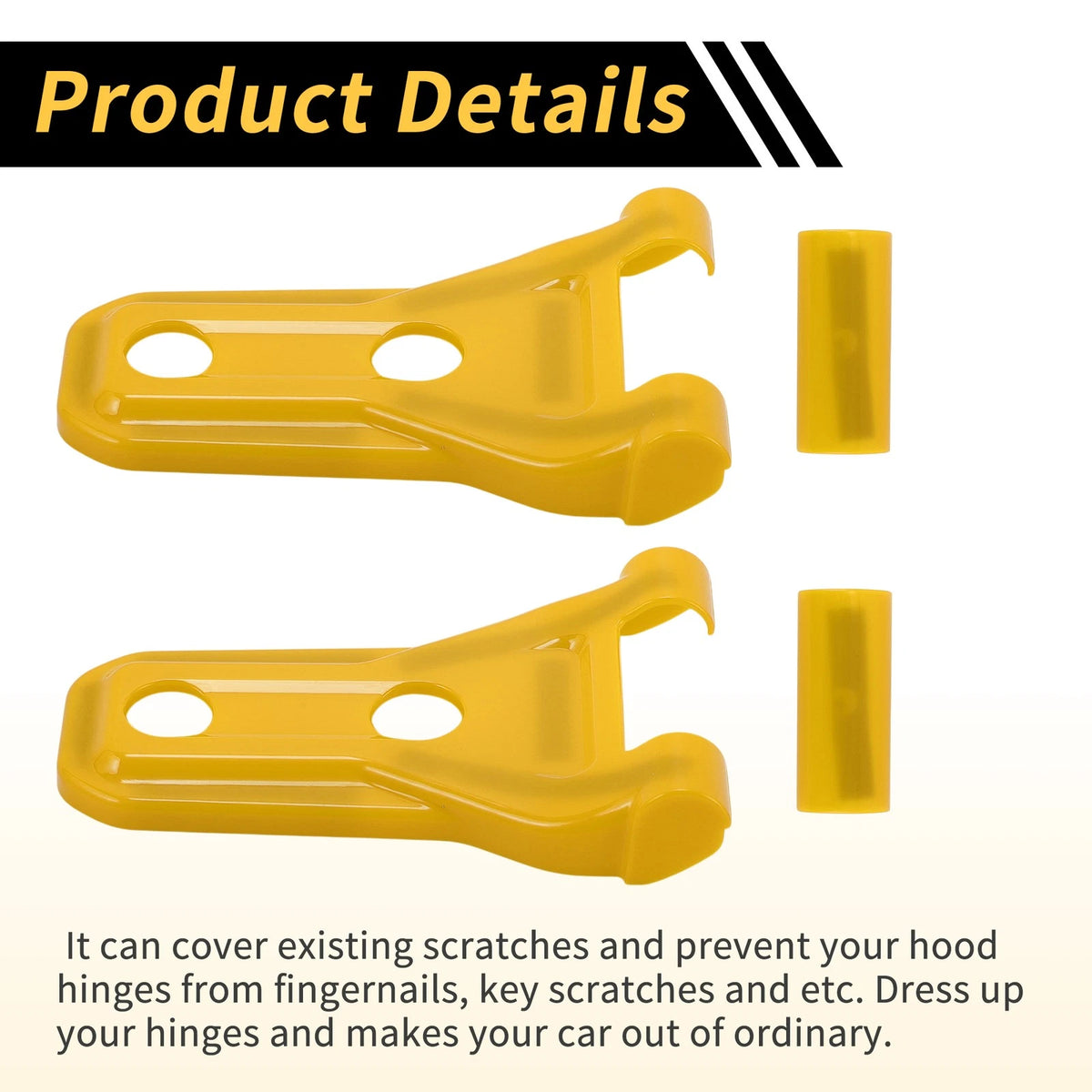 Engine Hood Hinge Cover for Jeep Wrangler JL JLU 2018-2024 - Plastic Yellow