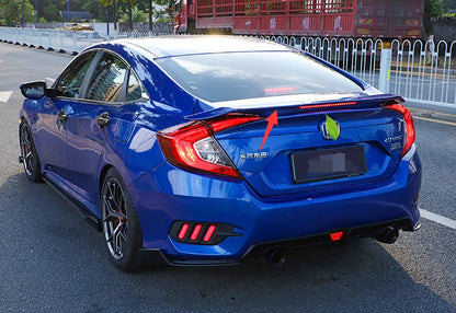 Blue Painted Spoiler Wing for Honda Civic 4DR Sedan RS (2016-2021)