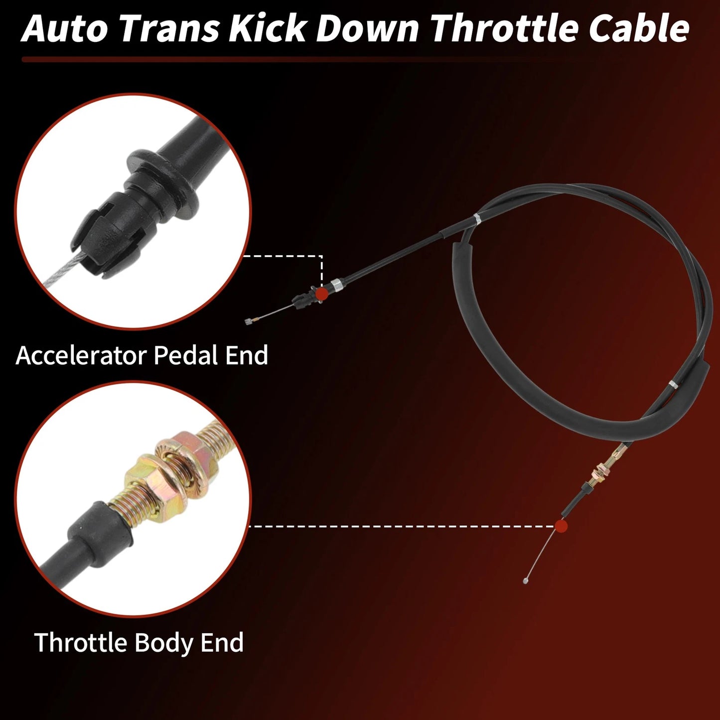 Throttle Cable for Toyota Tacoma 1995-2004 (2 x Auto Trans Kick Down)