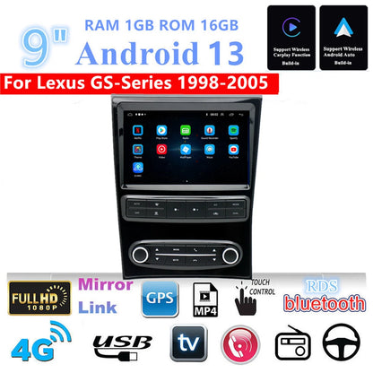 9" Carplay Radio Stereo GPS Nav Wifi FM Player for Lexus GS300 GS400 GS430 (98-05)