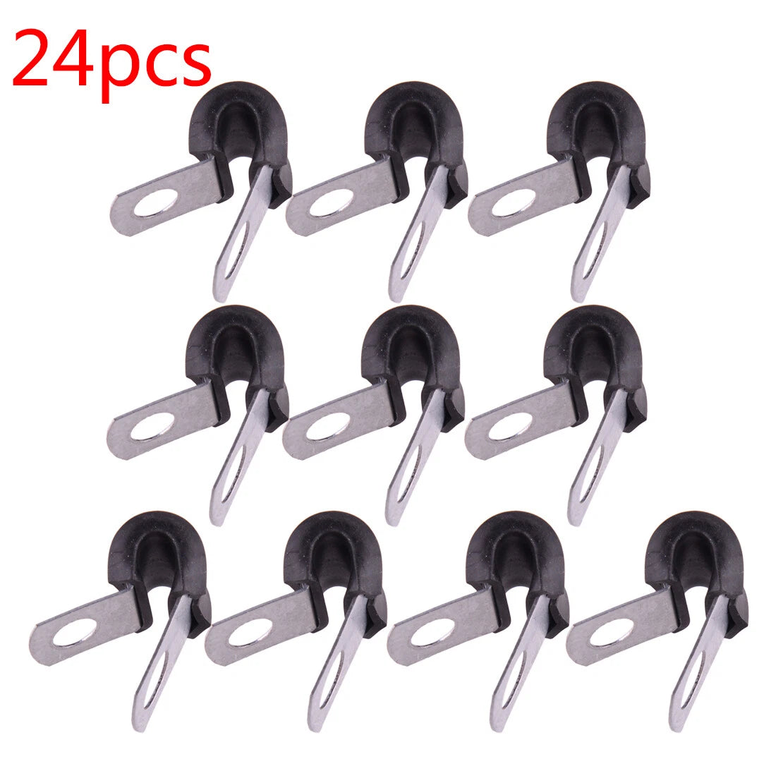 24pc Brake Pipe Rubber Lined P Clips 3/16" for TO s