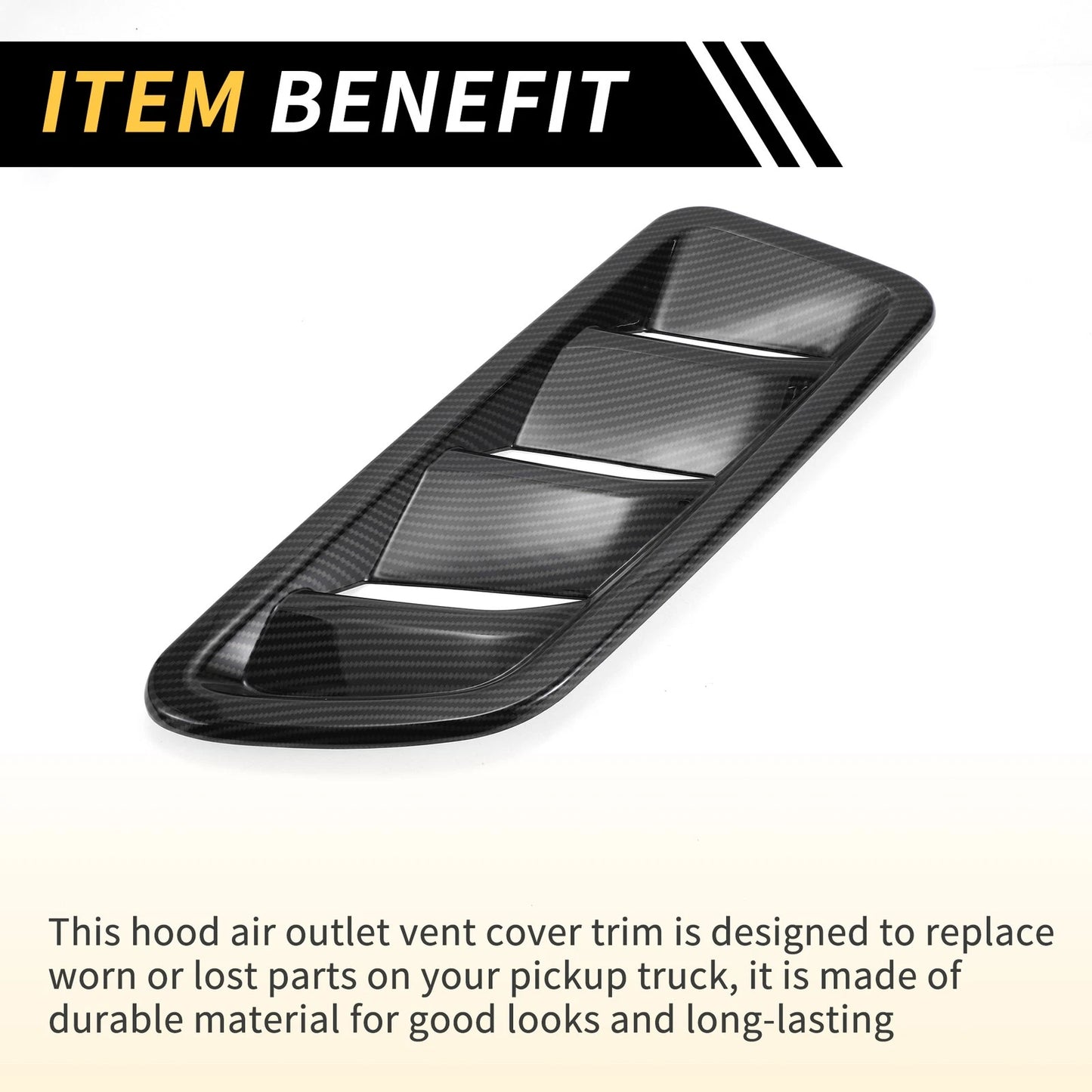 Front Hood Air Outlet Vent Cover for Jeep JL JLU Gladiator (2018-2024) Black