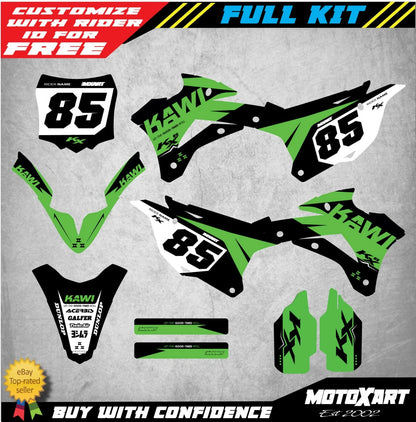 Custom Graphics Full Kit for Kawasaki KX 85 (2014-2021) KING Style Stickers