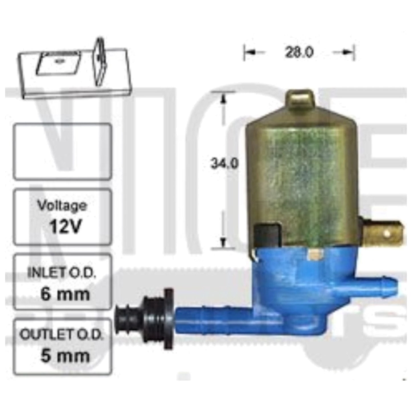 Windscreen Washer Pump for Toyota Corolla KE11 KE18 KE20 KE25 1.2L (1969-1974)