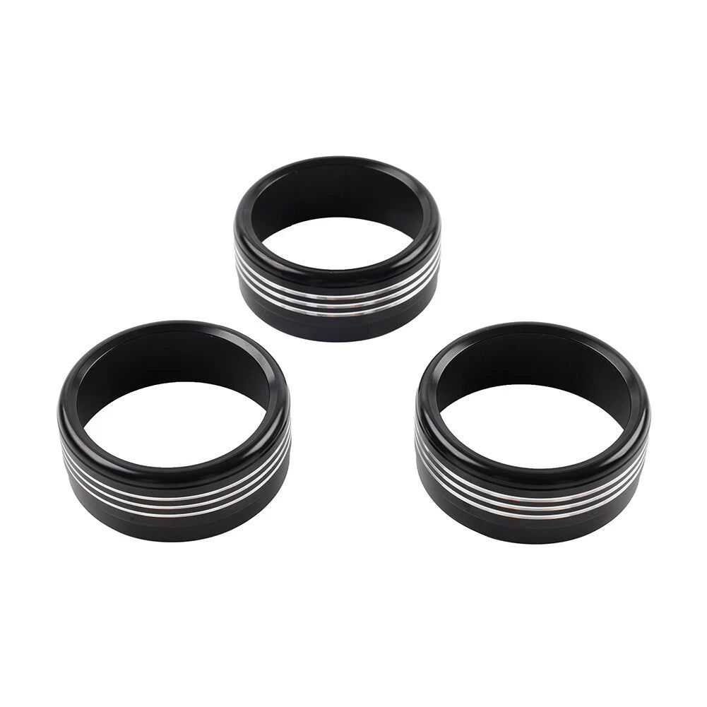 Blk AC Climate Control Knob Ring Covers for Subaru Forester XV Crosstrek WRX STi (2014-2021)