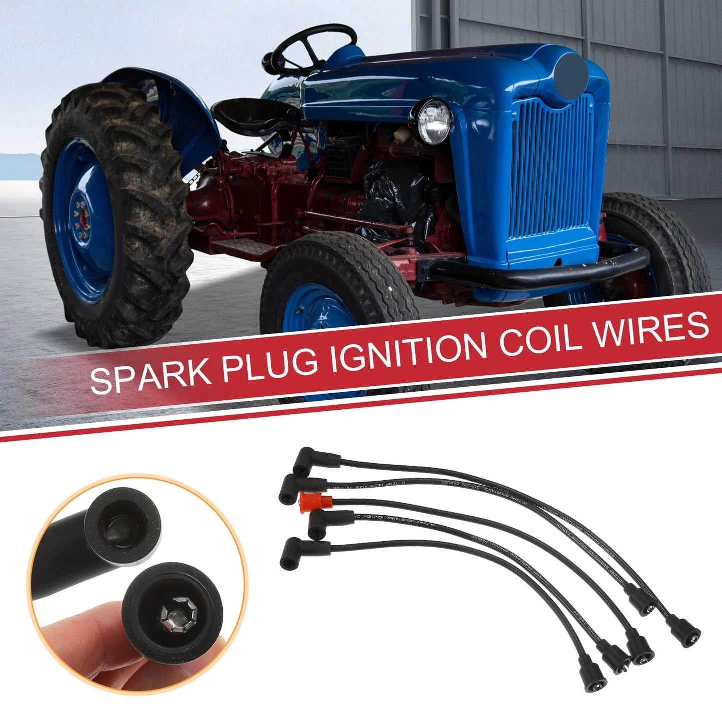 5 x Spark Plug Wire Ignition Coil Cables for Ford NAA 501 600 601 700