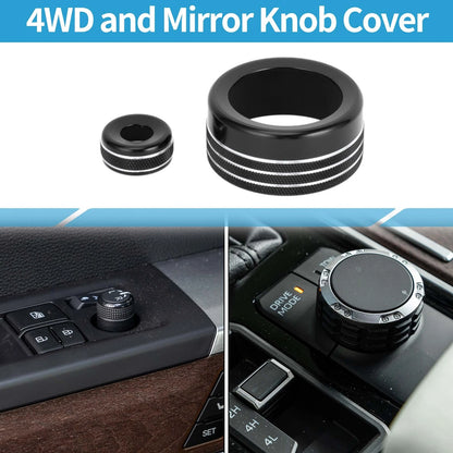 4WD Drive Mode & Mirror Knob Cover for Toyota Tundra (2022-2023)  Black