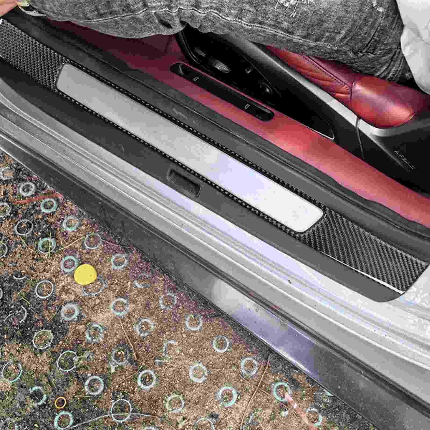 Soft Carbon Fiber Door Sill Strip Cover Trim for Porsche 911 992 2019-2023