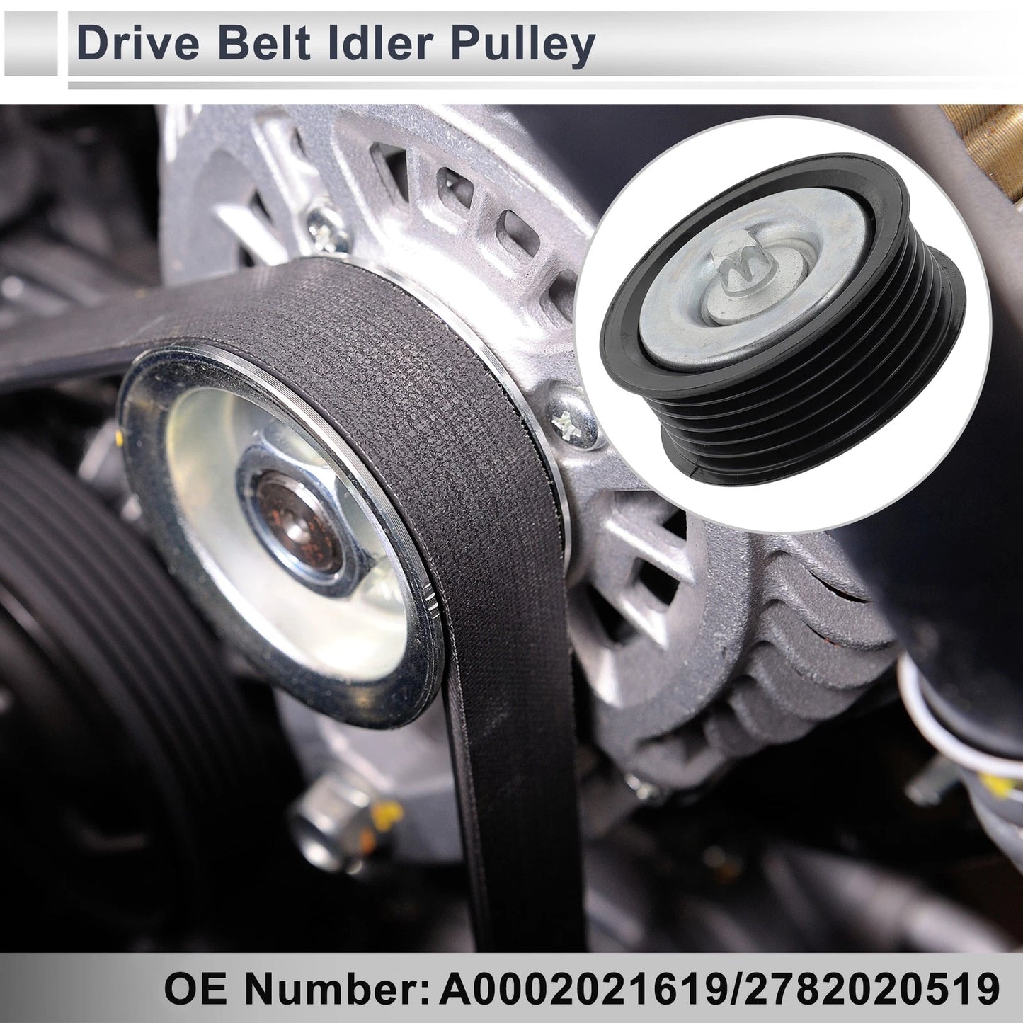 Drive Belt Idler Pulley for Mercedes-Benz W212 (2009-2014) Black 1 x Pc