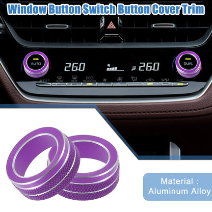AC Control Switch Knob Cover Trim for Toyota Corolla (2020-2022) - Purple 2 x