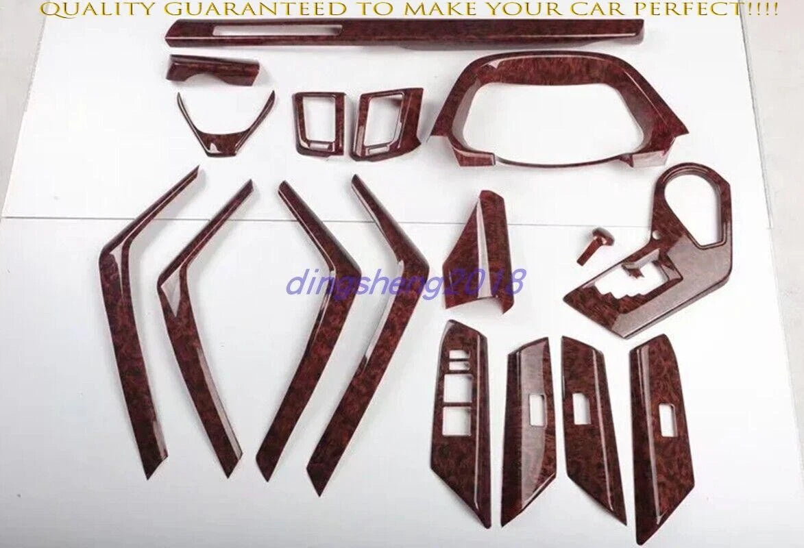 17 x Agate Wood Grain Glossy ABS Interior Trim for Toyota Rav4 (2013–2018)