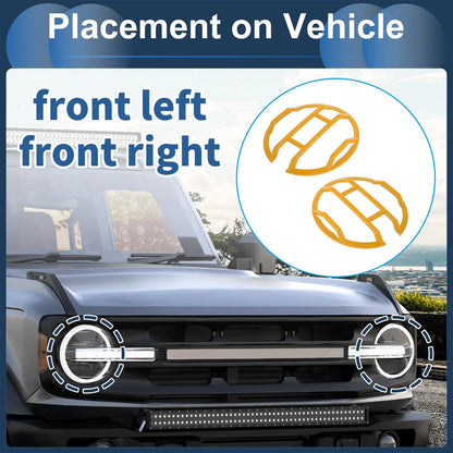 Headlight Trim Bezels for Ford Bronco (2021-2023) - 2 x Front Left & Right