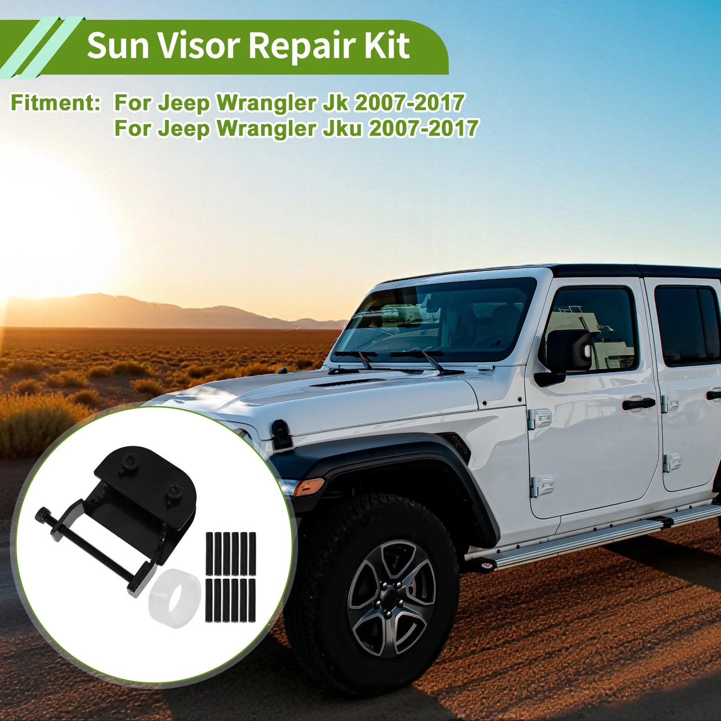 Sun Visor Repair Kit for Jeep Wrangler JK (2007-2017)